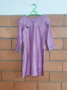 Lavender Kurti with Embroidery