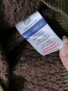 Monte Carlo Men Green V-neck Pure wool Sweater