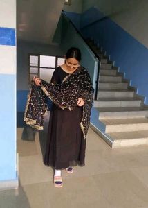 Elegant Black Anarkali Kurta Set