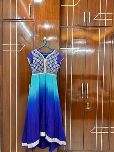 Blue Ombre Anarkali Set – Chic & Comfortable