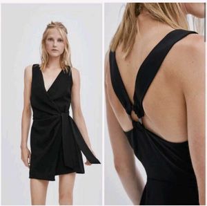 Zara Soft Surplice Wrap Dress Tortoise Shell O