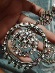 Large Traditional Oxidised Earrings