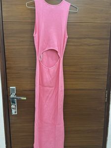 Pink Bodycon Midi Dress