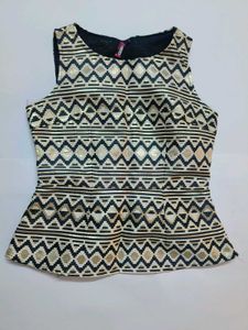 Partywear White Gold Top