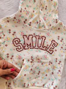 Floral 'Smile' Hoodie