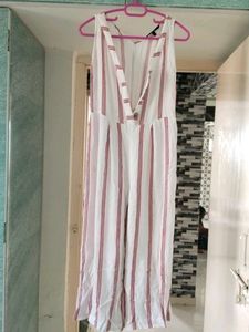 Striped Sleeveless Jumpsuit