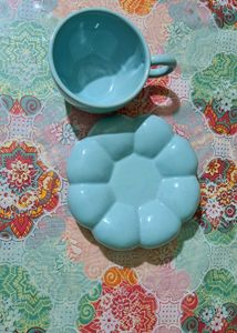 Bubble tea mug with saucer