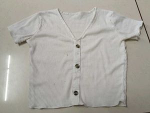 White Button-Down Top