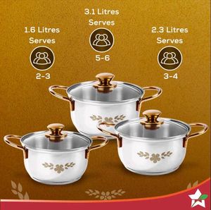 wonderchef Casserole Pots (Set of 3)