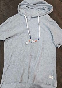 Gray Short Sleeve Hoodie