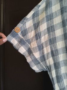 White&amp;blue Checks Dress