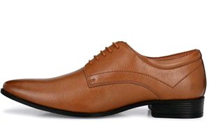 Men’s Genuine Leather Tan Formal Derby Shoes