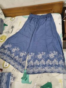 Wintery Checkered Embroidered Kurta Set Of 3