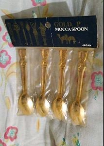 New Seal Pack Set Of 12 Gold Plated Mocca Spoons