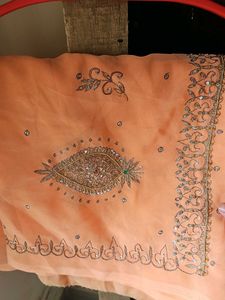 Peach Embellished Saree