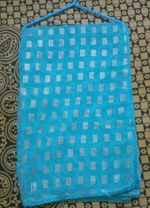 Teal Textured Patterned Fabric very new