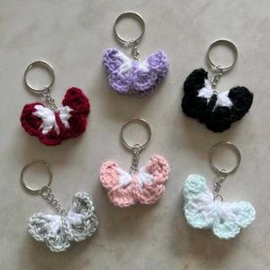 Handmade Crochet Butterfly Keychain