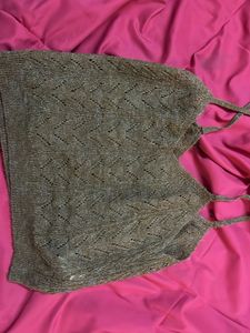 Brown Knit Cami Tank Top
