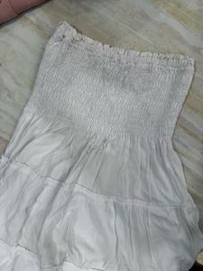 White Strapless Mini Dress