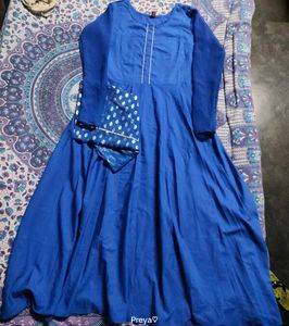 Long blue Anarkali With Dupatta 💙