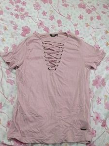roadster pink knitted lace top