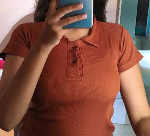 Polo Crop T Shirt