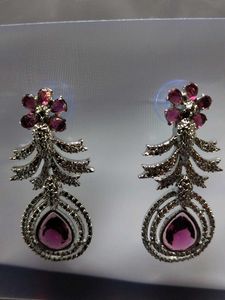 Elegant Dangle Earrings Rhodium Plated