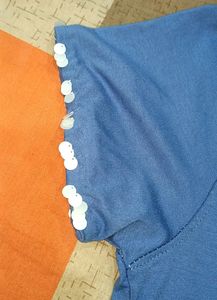 Blue Beaded Crop Top