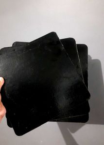 Set of 3 Black Cake Board