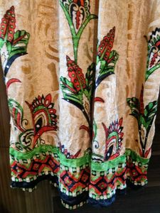 Printed velvet kurta set