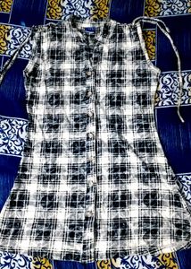 Plaid Button-Down Top