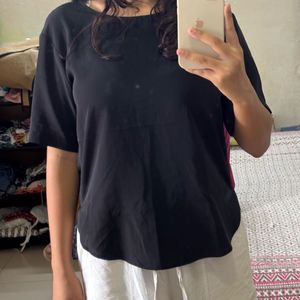 Solid Black Uniqlo Basic Top