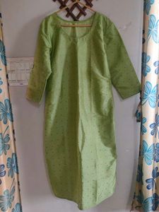 Green Zari Work Polka Dot Kurta