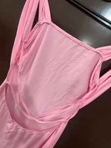 Baby-Pink Bodycon Maxi Dress