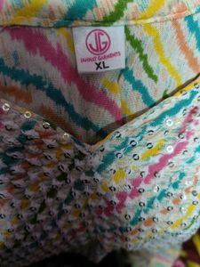 Striped Sequined Kurta