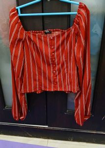 Striped Button-Down Top XL Size