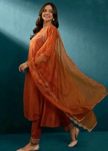 Elegant Orange Anarkali Suit