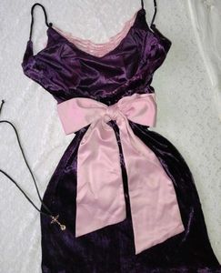 Purple Velvet Mini Dress