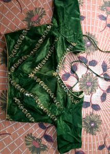 Girls Green Organza Lehenga