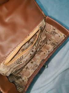 Vintage Brown box Handbag with gold hardware