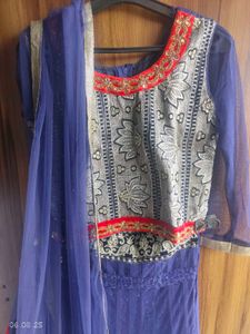 Elegant Blue Embroidered Lehenga