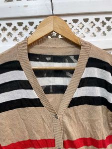 Korean Striped Knit Cardigan B