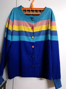 Viral Korean Sweater With Rose Buttons