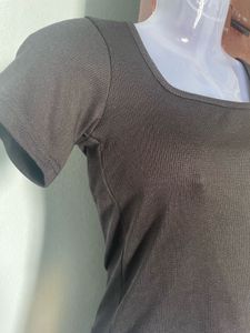 Black Square Neck Top