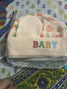 Baby soft Cotton Cap With Booties and Mitten