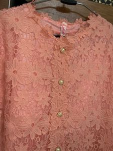 A Pink Ombre Embroided Top