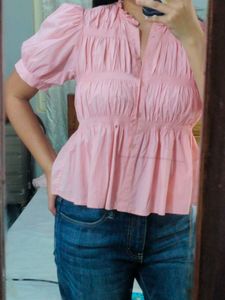 Pink Peplum Top