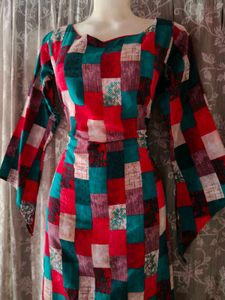 Patchwork Print Dress