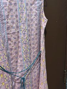 Pink Floral Print Kurta Dress