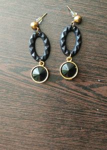 Rhinestone Circle Drop Earrings
